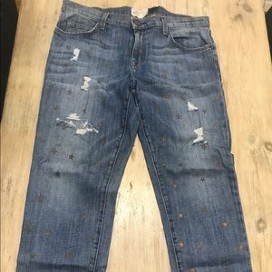 Current Elliott boyfriend jeans golf stars EUC 28